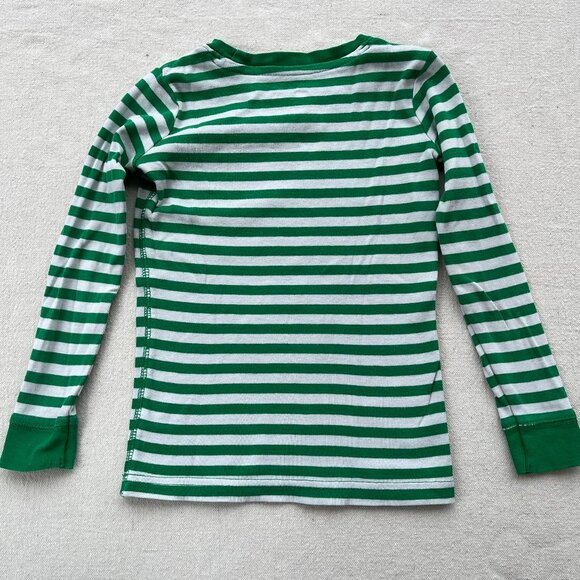 Primary Long-Sleeve PJ Top & Pants, Green & White Stripe, Size 4-5, PLAY - Picture 5 of 10